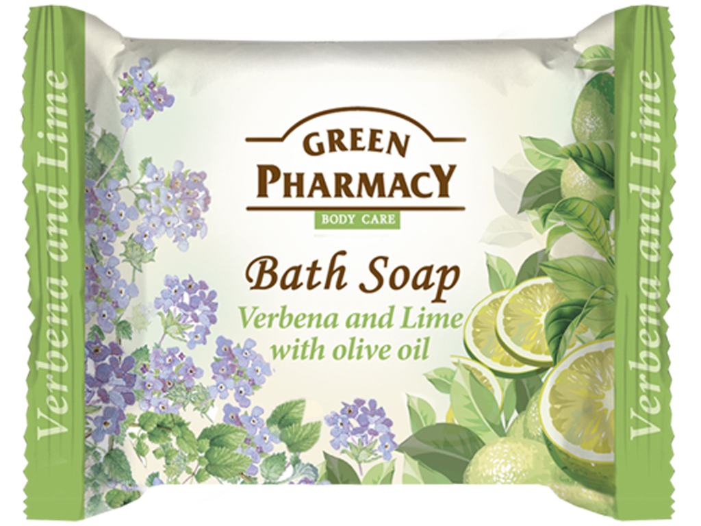 МИЛО ТВЕРДЕ ТУАЛЕТНЕ ЗЕЛЕНА АПТЕКА "ВЕРБЕНА І ЛАЙМ З ОЛИВКОВОЮ ОЛІЄЮ" 100Г